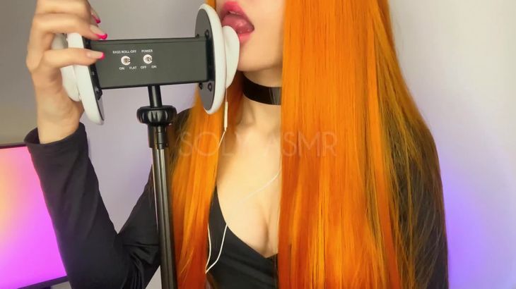 [在线ASMR]高颜值俄罗斯毛妹助眠，特有的舔耳真的绝了！16